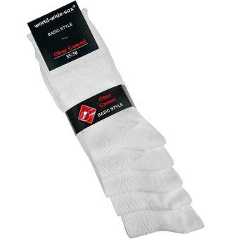 Ponožky zdravotní 12711, bílé, vysoké, bez gumiček, unisex, 5 párů (více velikostí)