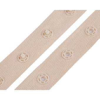 Zapínání na body 090740/20 18mm, plastové druky, světle béžová (tělová), metráž