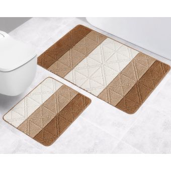 Koupelnová předložka BANY, TROJÚHELNÍKY HNĚDÉ (více rozměrů)