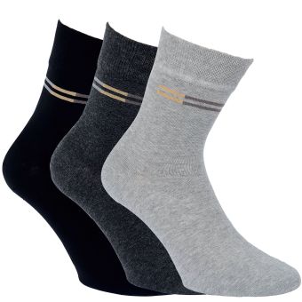 Ponožky bavlněné zkrácené 32065, barevné mix, klasické, jemný svěr, pánské, 3 páry (více velikostí)