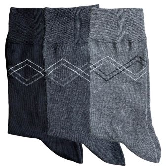 Ponožky zdravotní 3219423, černo- šedé mix, klasické, bez gumiček, pánské, 3 páry (více velikostí)