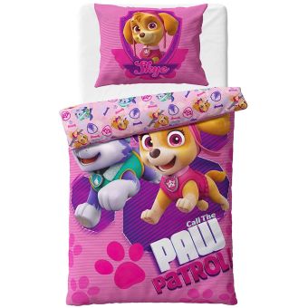 Povlečení dětské TLAPKOVÁ PATROLA ODVÁŽNÉ ZÁCHRANÁŘKY, růžové, mikroplyš, 140x200cm + 70x90cm