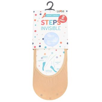 Ponožky do balerín, nízké steps silonkové 0001 béžové, ťapky, jednobarevné, dámské, 1 pár (více velikostí)