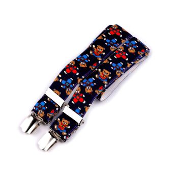 Šle dětské, délka 60cm, šíře 2,5cm, tvar Y, MEDVĚDI tmavě modré, 650256/37