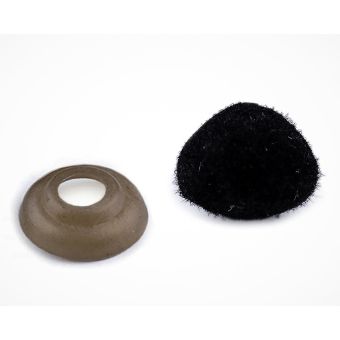 Bezpečnostní nos (čumáček) semišový, jednobarevný černý, 13x18mm