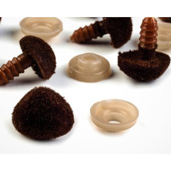 Bezpečnostní nos (čumáček) semišový, jednobarevný hnědý, 13x18mm