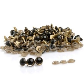 Bezpečnostní oči, jednobarevné zlaté, průměr 20mm 