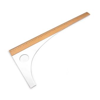 Příložník / pravítko krejčovské na látky, bílá, jednostranný, škála 60cm