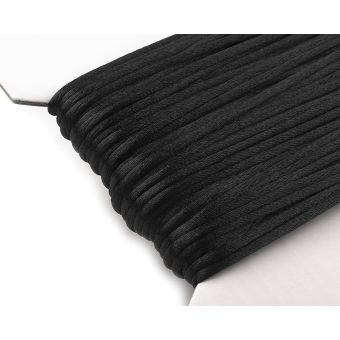 Pletací saténová příze / šňůra 310022/34 černá, jednobarevná, 2mm, 25 metrů