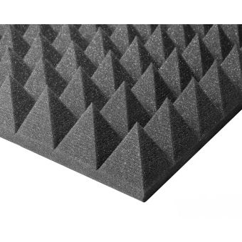 Akustický molitanový panel / protizvuková pěna, jehlany, tmavě šedý, deska 100x100cm (tloušťka 7cm) 
