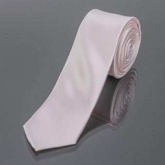 Kravata pánská AMJ úzká jednobarevná KI0002, světle růžová