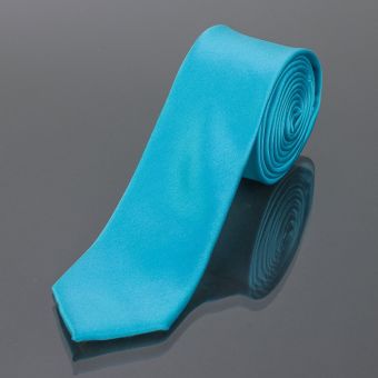Kravata pánská AMJ úzká jednobarevná KI0008, tyrkysová