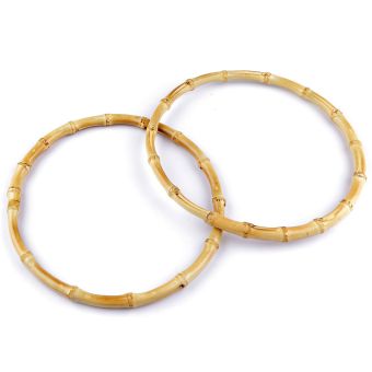 Bambusová ucha na tašky, kruh na lapač snů 790258/1, světlý, průměr 20cm