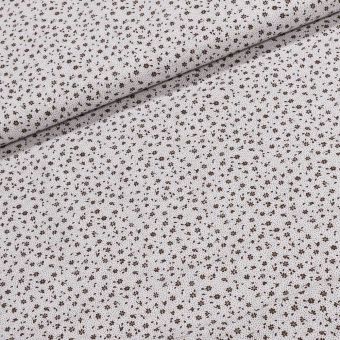 Bavlněné plátno Valerie VA003/26 hnědé květinky na bílé, š.160cm (látka v metráži)