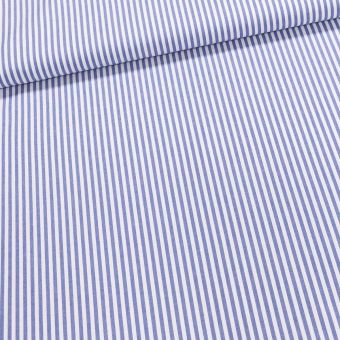 Pravý český bavlněný kanafas JIŘINA P0, 5 02352 proužek 0,5cm, riflově modrý, š.140cm (látka v metráži)