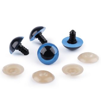 Bezpečnostní oči, jednobarevné modré, průměr 20mm 