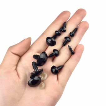 Bezpečnostní oči, jednobarevné černé, průměr 8mm 