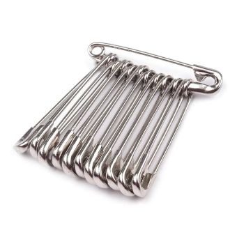Celokovové spínací špendlíky KOH-I-NOOR 60946/101, stříbrné, délka 28mm, 12 kusů