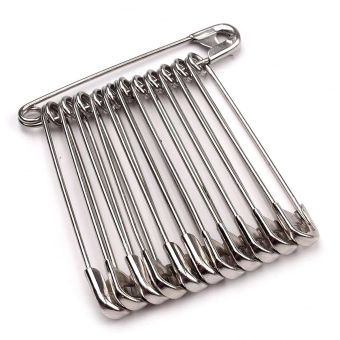 Celokovové spínací špendlíky KOH-I-NOOR 60951/101, stříbrné, délka 55mm, 12 kusů