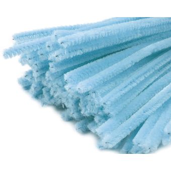 Chlupatý modelovací drát 160281/21, jednobarevná modrá pomněnková, průměr 6mm, délka 30cm, (1 balení, 20 kusů)