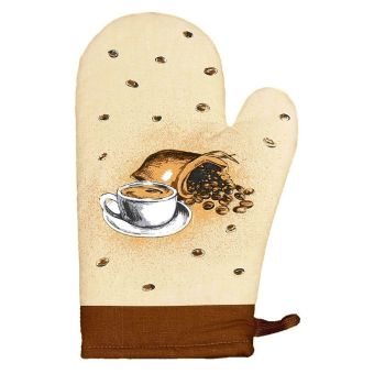 Kuchyňská chňapka KÁVA, hnědá, 28x18cm