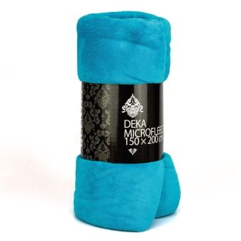 Deka mikrofleece QUENTIN AK-2396 jednobarevná tyrkysová, 150x200cm