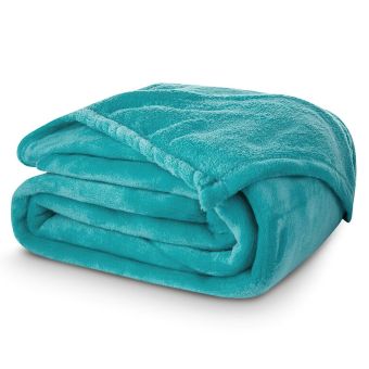 Deka z mikroplyše CORAL FLEECE jednobarevná UNI TYRKYSOVÁ, 150x200cm