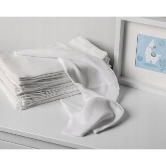 Dětská bavlněná látková plena BÍLÁ, 120g/m2, 70x70cm, 10 ks (hromadné balení)