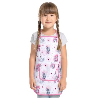 Dětská kuchyňská zástěra 7850/032, JEDNOROŽEC, růžová 47x60cm, 5-8 let