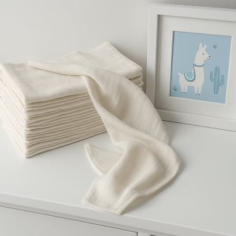 Dětské látkové pleny EKO 70×70 cm, přírodně bílá - nebělená, 100% bavlna, 5 ks v balení
