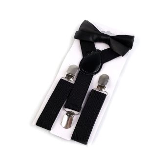 Dětská společenská chlapecká sada (2-6 let), motýlek a šle 650332/04, černá