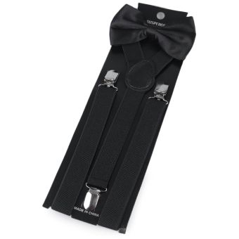 Dětská společenská chlapecká sada, motýlek a šle 650360/04, černá