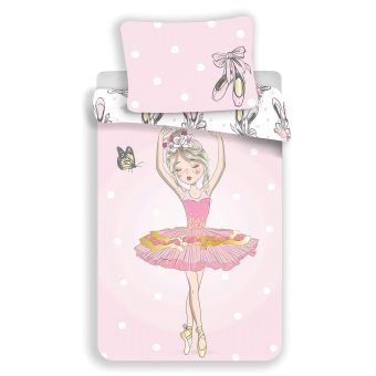 Dětské povlečení BALERÍNA, růžové, bavlna hladká, 140x200cm + 70x90cm 
