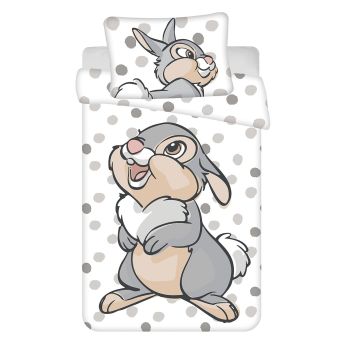 Dětské povlečení do postýlky DUPÍK DOTS BABY, zajíček na bílé, bavlna hladká, 100x135cm + 40x60cm