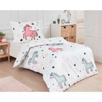 Dětské povlečení Matějovský SWEET PONNY, bílé, bavlna hladká, 140x200cm + 70x90cm 