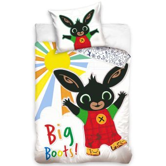 Dětské povlečení ZAJÍČEK BING A DUHOVÉ SLUNÍČKO, bílé, bavlna hladká, 140x200cm + 70x90cm 