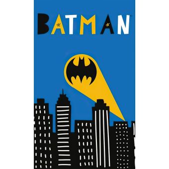 Dětský froté ručník BATMAN GOTHAM CITY, modrý 30x50cm