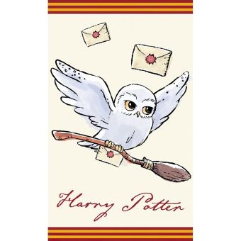 Dětský froté ručník HARRY POTTER SOVA HEDVIKA, béžový, digitál, 30x50cm