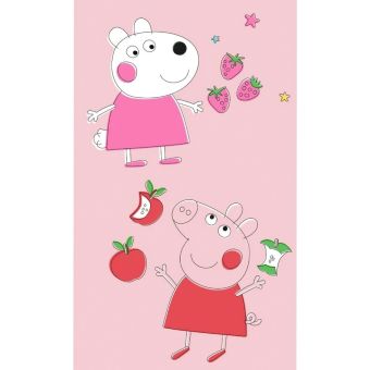 Dětský froté ručník PRASÁTKO PEPINA (PEPPA) A OVEČKA ZUZKA, růžový, 30x50cm