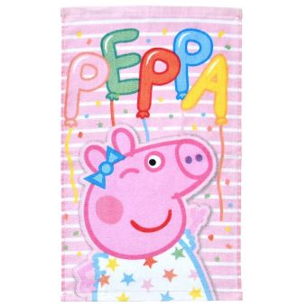 Dětský froté ručník PRASÁTKO PEPINA (PEPPA) NAROZEINOVÁ OSLAVA, růžový, 30x50cm