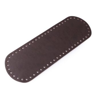 Dno na kabelku / tašku, eko kůže, 750710 jednobarevná D566/6 hnědá tmavá, 10x30cm, otvor Ø4 mm