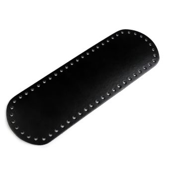 Dno na kabelku / tašku, eko kůže, 750710 jednobarevná NERO/5 černá, 10x30cm, otvor Ø4 mm