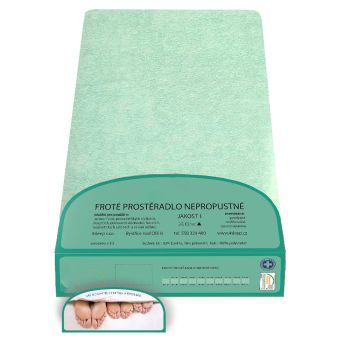 Froté prostěradlo NEPROPUSTNÉ 90x200cm, zelené