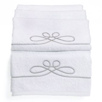 Froté ručník DARA, bílý s výšivkou, 50x100cm