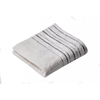 Froté ručník ZARA, bílý s proužkovanou bordurou, 40x60cm