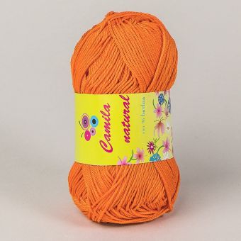 Pletací / háčkovací příze Storex CAMILA NATURAL 194 oranžová, jednobarevná, 50g/125m