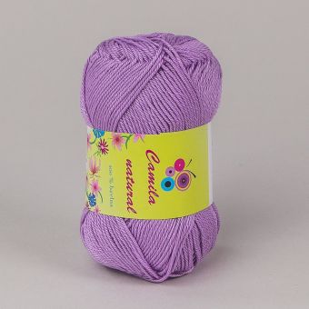Pletací / háčkovací příze Storex CAMILA NATURAL 61 světle fialová, jednobarevná, 50g/125m