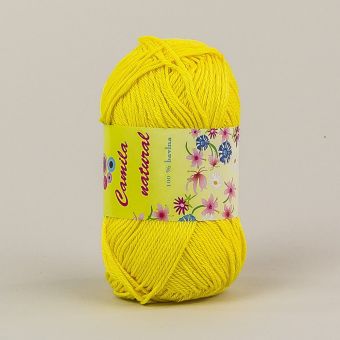 Pletací / háčkovací příze Storex CAMILA NATURAL 180 žlutá, jednobarevná, 50g/125m