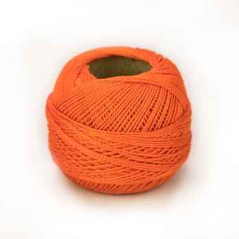 Háčkovací / vyšívací příze PERLOVKA 239 oranžová, jednobarevná, 10g/85m