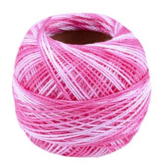Háčkovací / vyšívací příze PERLOVKA 3303 růžová, melírovaná, 10g/85m